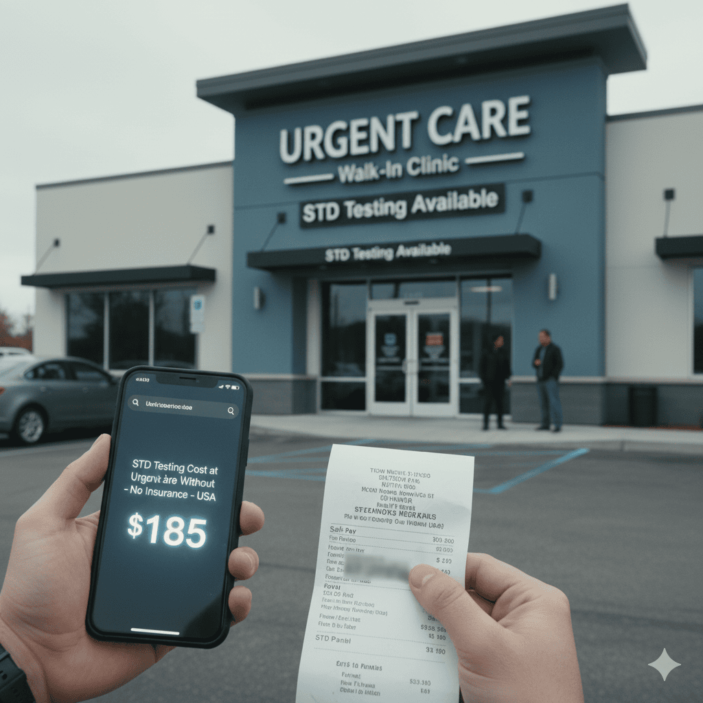 how much is std testing at urgent care without insurance in US